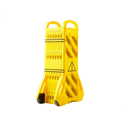 4 Meter Expandable Folding Plastic Barrier - Yellow | Portable Pedestrian Barrier | Indoor & Outdoor Folding Barrier