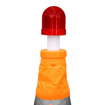 Foldable Cone 70 CM with Two Reflective Sheets and Red Color Warning Light