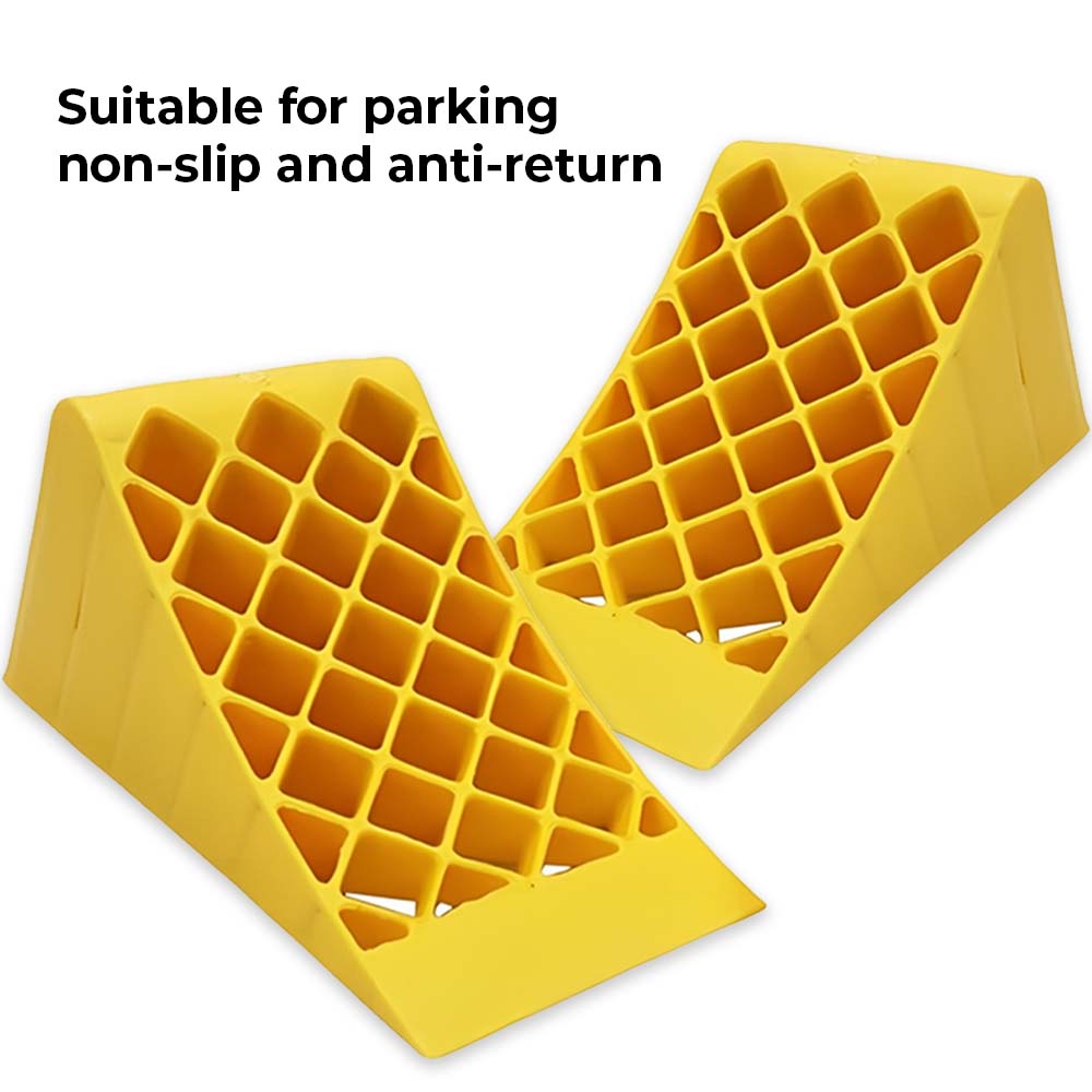 Wheel Chock Yellow 39 CM square-pipe  Premium Quality Durable Car Garage Wheel Professional Grade Parking Wheel Chocks - Biri Group 