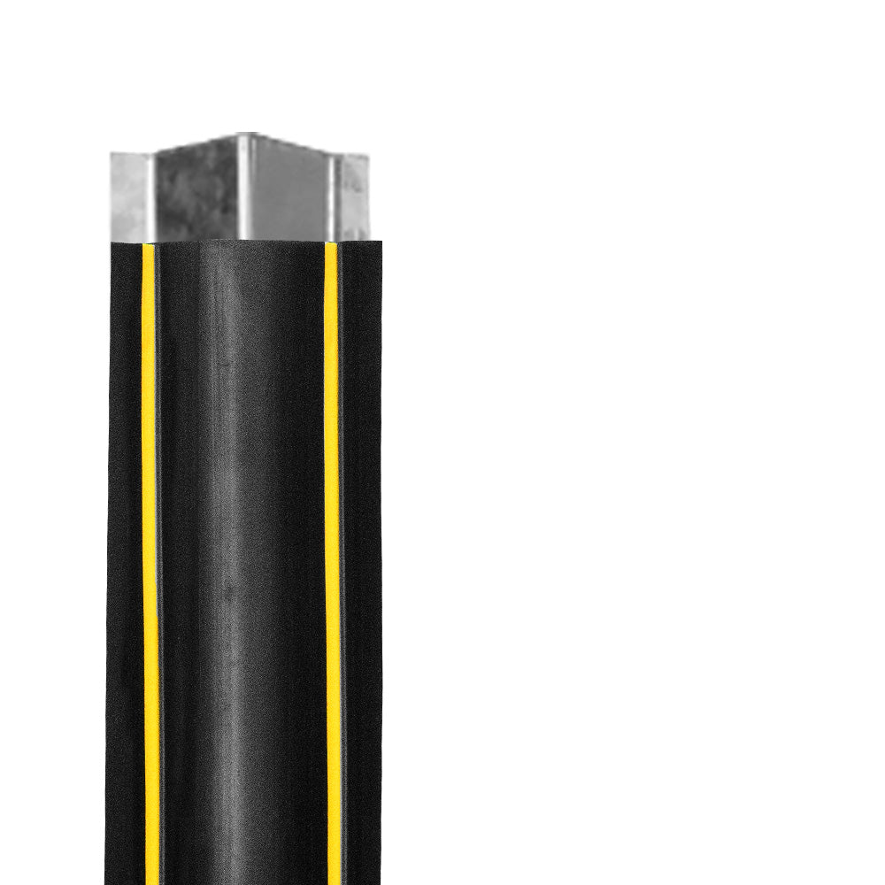 Corner Guard Rubber Yellow Strip GI Plate 75X75X100CM - Biri Group 