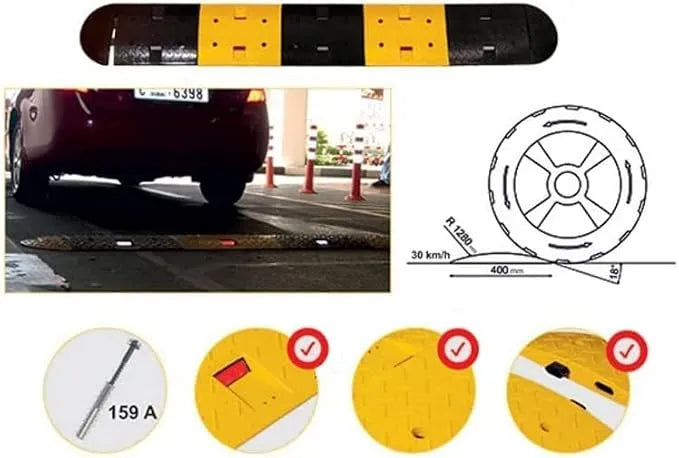 PVC Speed Ramp - Yellow & Black | PCC Reflective Lenses