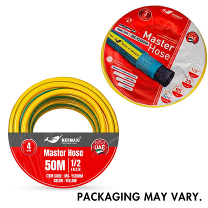 Mermaid 1/2 Inch 50M Master Hose Yellow | 4-Layer Reinforced Water Hose