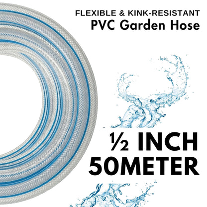 Mermaid 1/2 Inch 50M Master Hose Clear | Reinforced PVC Water Hose