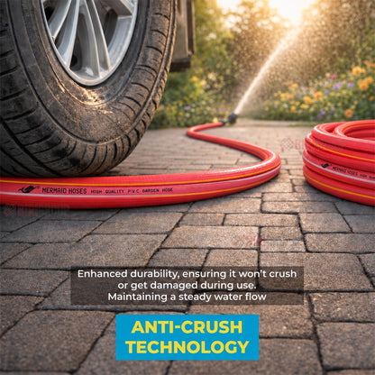 Mermaid 3/4 Inch 50 Yard Garden Hose Red | Braided PVC Water Hose