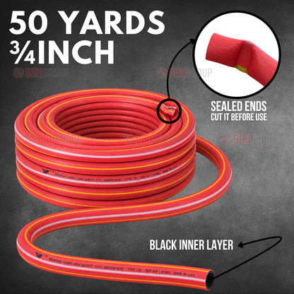 Mermaid 3/4 Inch 50 Yard Garden Hose Red | Braided PVC Water Hose