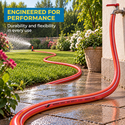 Mermaid 3/4 Inch 50 Yard Garden Hose Red | Braided PVC Water Hose