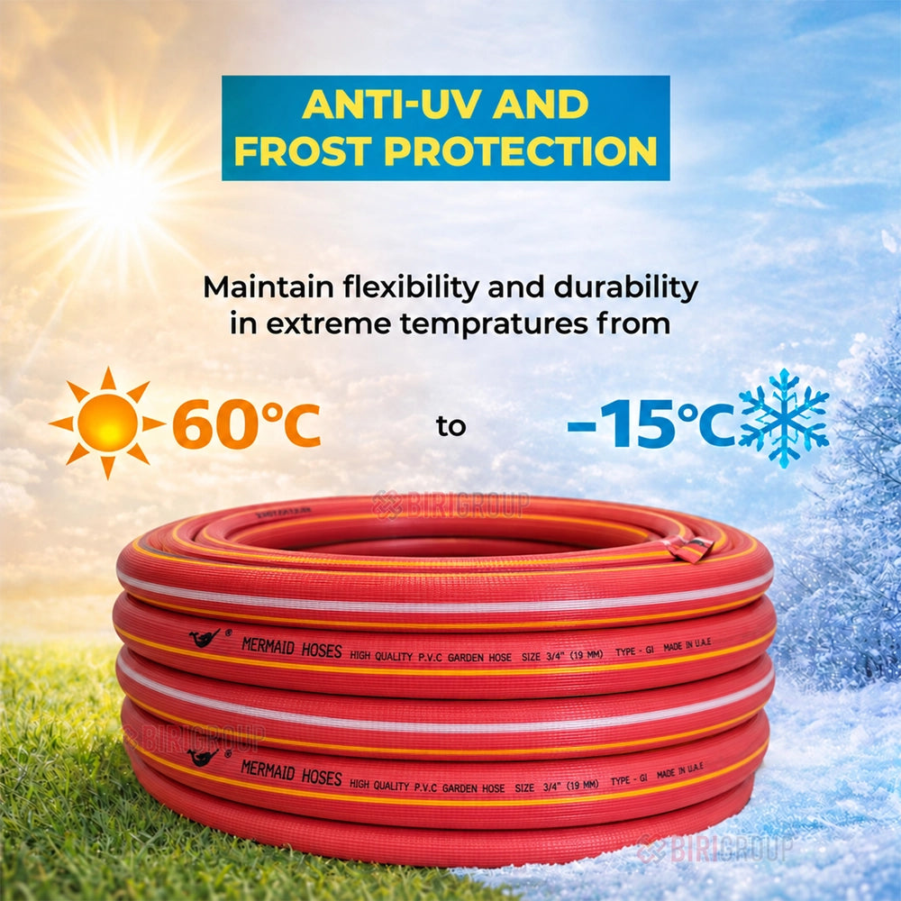Mermaid 3/4 Inch 50 Yard Garden Hose Red | Braided PVC Water Hose