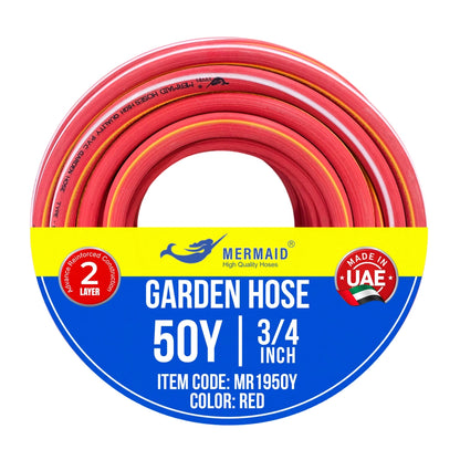 Mermaid 3/4 Inch 50 Yard Garden Hose Red | Braided PVC Water Hose