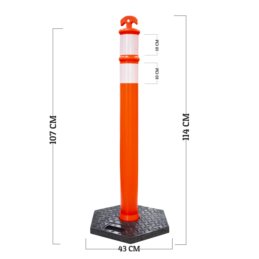 measurement delineator post orange