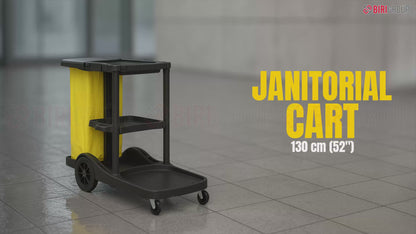 Cleaning Trolley Commercial Janitor Utility Cart Black