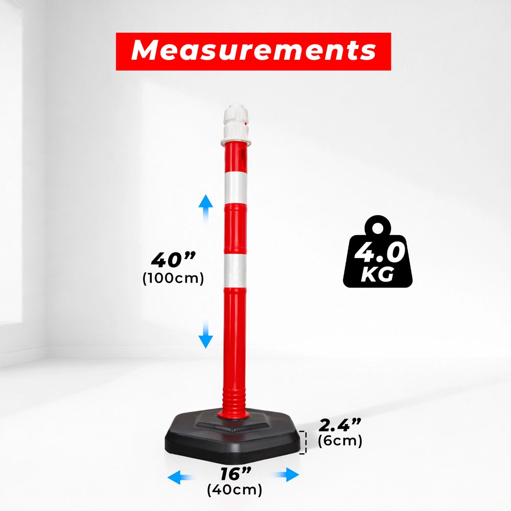 100CM Safety Delineator Post Red | Reflective Traffic Post