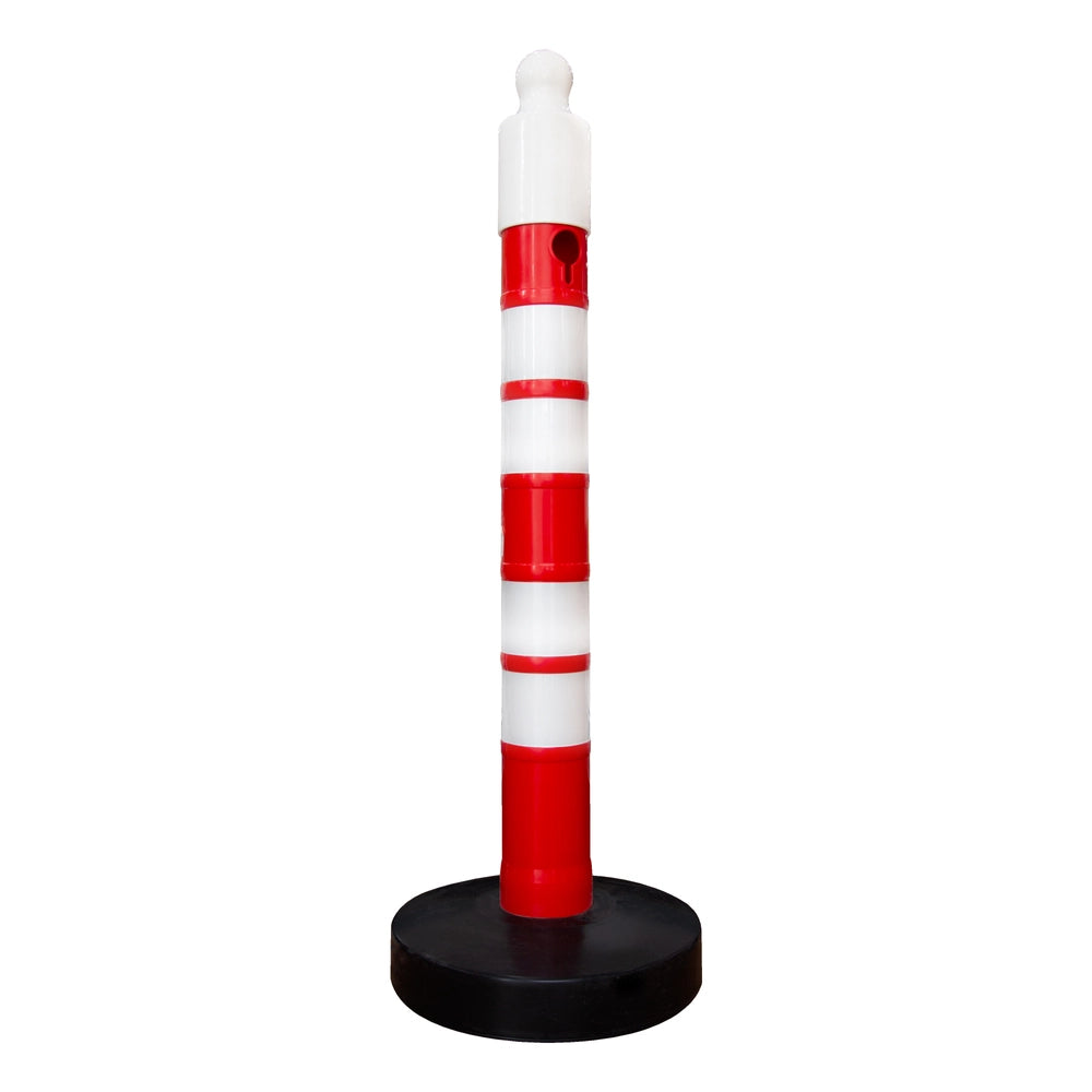 Reflective Delineator Post Red | 120CM Safety Traffic Barrier with Sand Weighted Base