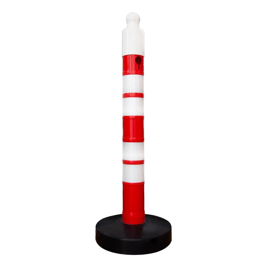 Reflective Delineator Post Red | 120CM Safety Traffic Barrier with Sand Weighted Base
