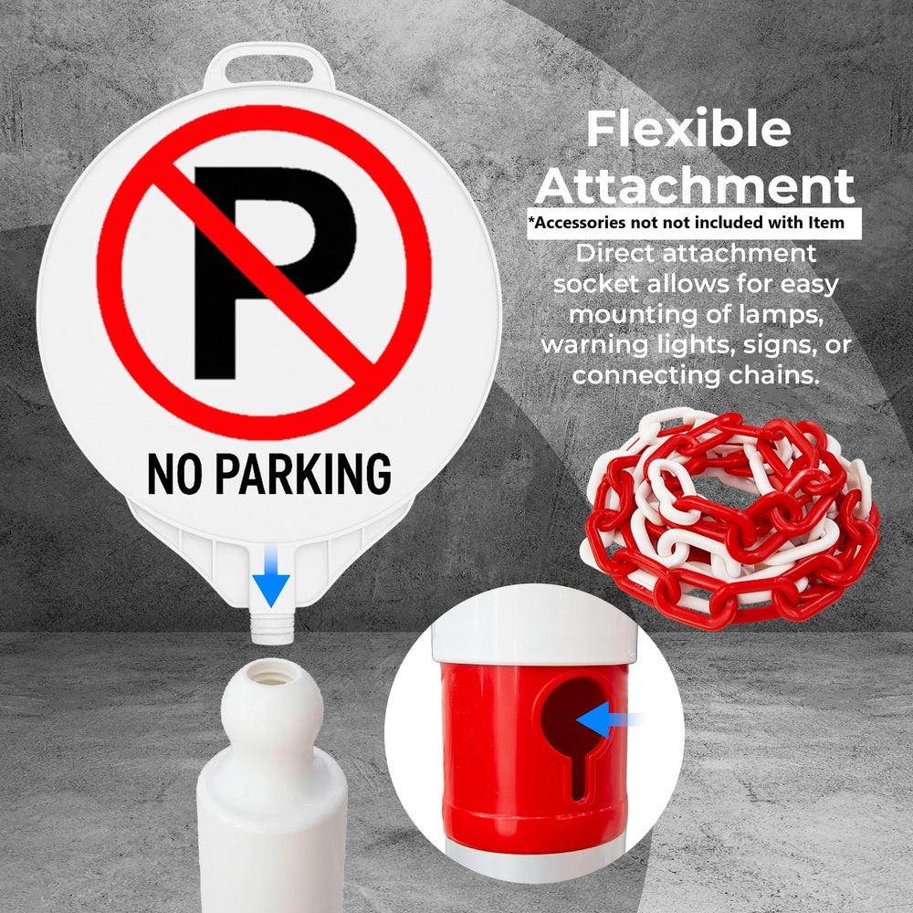 Reflective Delineator Post Red | 120CM Safety Traffic Barrier with Sand Weighted Base
