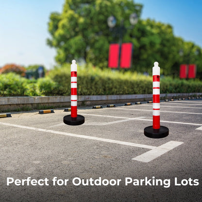 Reflective Delineator Post Red | 120CM Safety Traffic Barrier with Sand Weighted Base