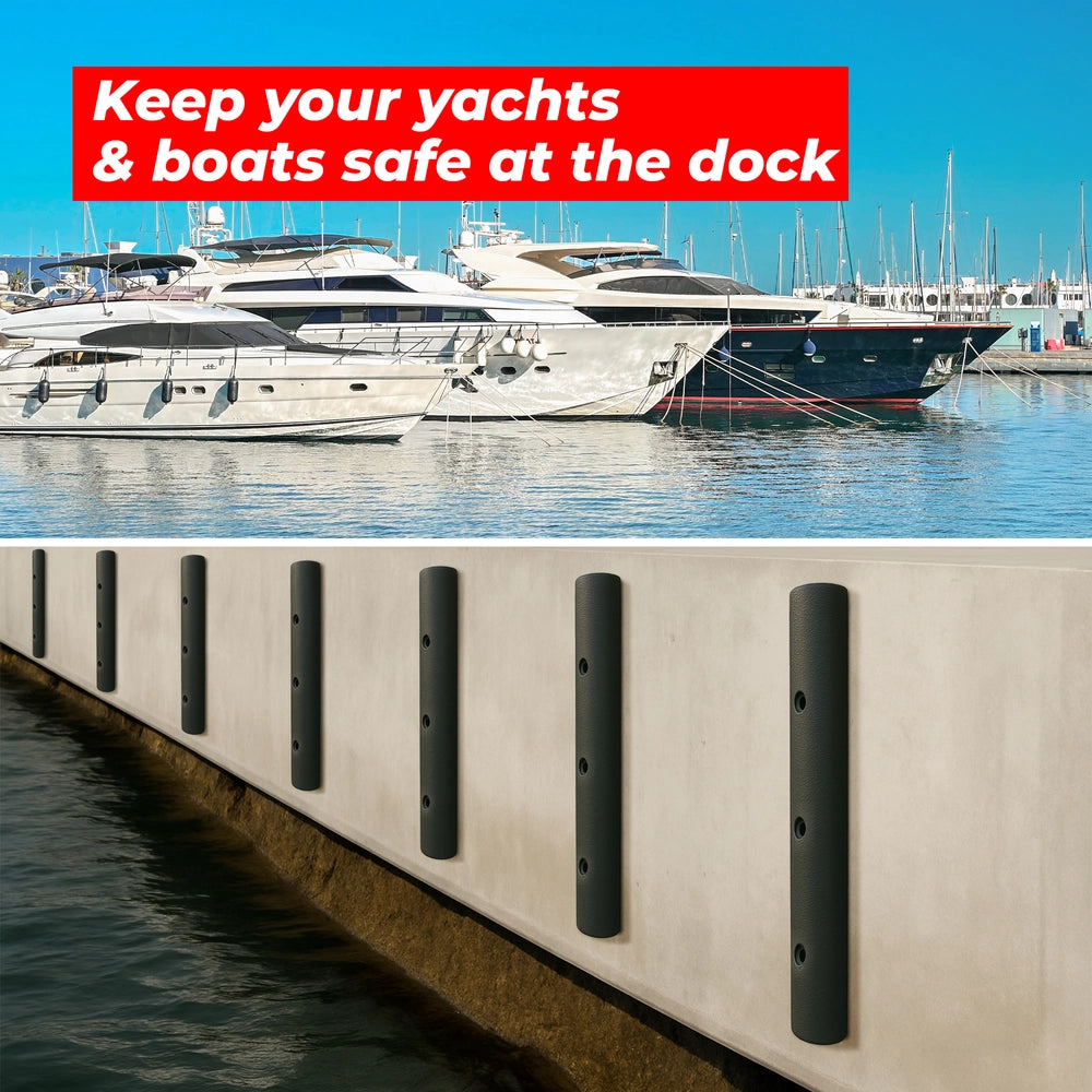 Heavy Duty Rubber Wall Guard D-Type | 90× 10× 10CM Wall Fender & Dock Bumper