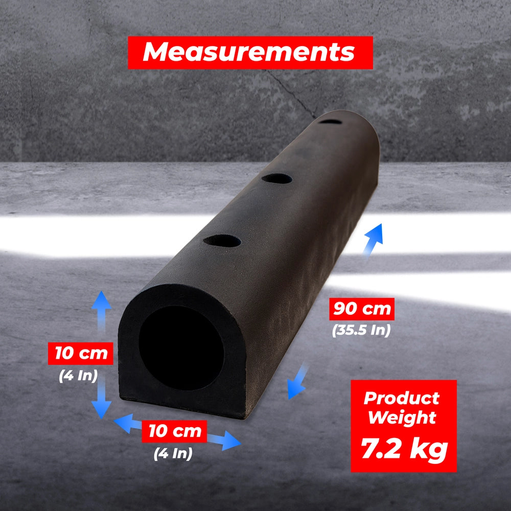 Heavy Duty Rubber Wall Guard D-Type | 90× 10× 10CM Wall Fender & Dock Bumper