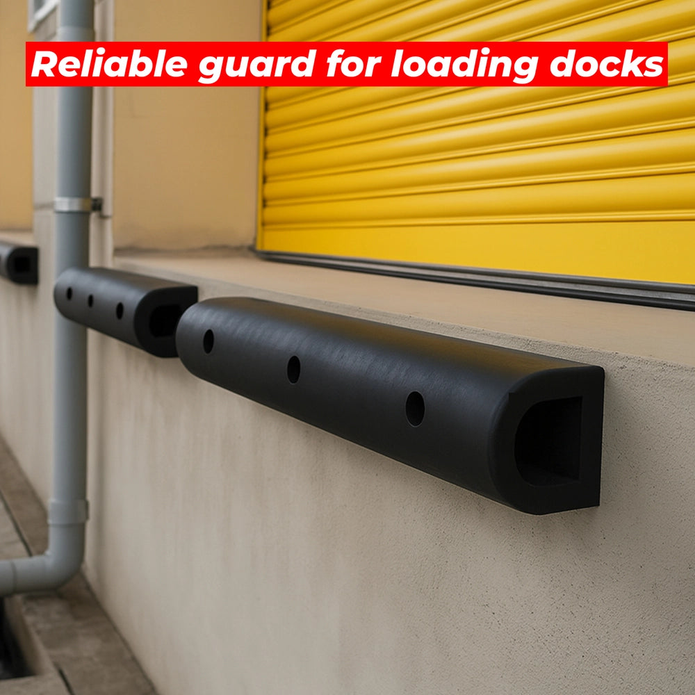 Heavy Duty Rubber Wall Guard D-Type | 90× 10× 10CM Wall Fender & Dock Bumper