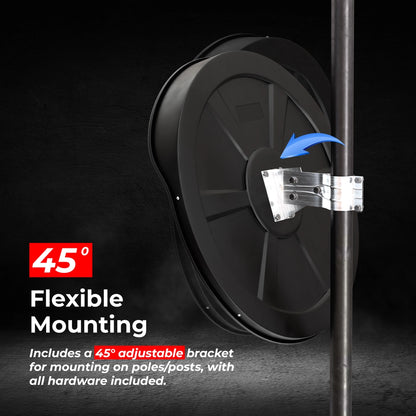 45CM Safety Convex Mirror Black | Round Security Driveway Mirror