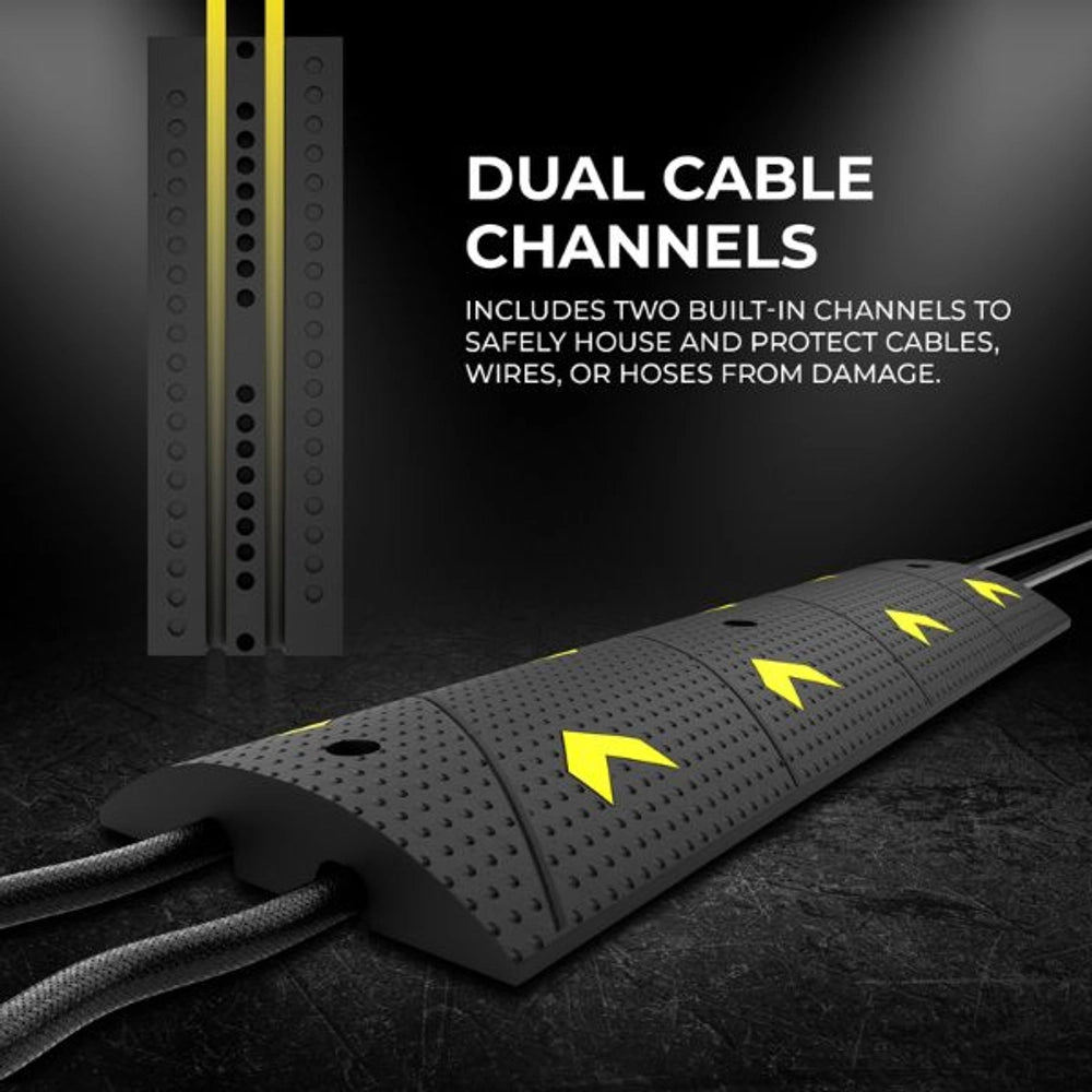1 Meter Speed Ramp with 2-Channel Cable Protector | Speed Hump