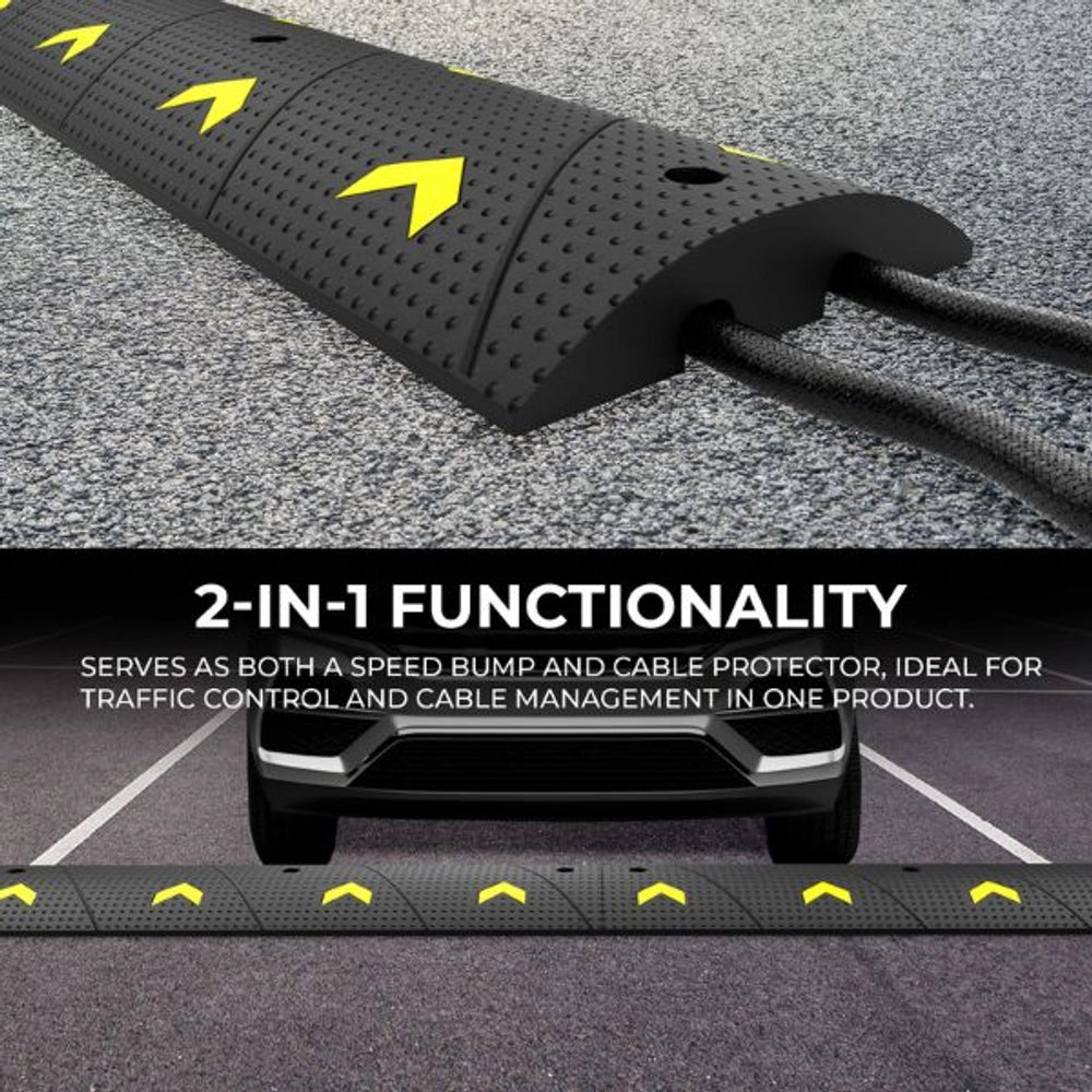 1 Meter Speed Ramp with 2-Channel Cable Protector | Speed Hump