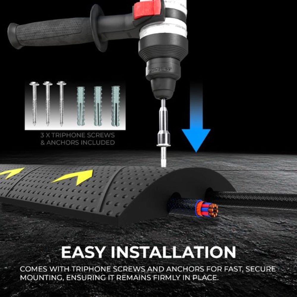 1 Meter Speed Ramp with 2-Channel Cable Protector | Speed Hump