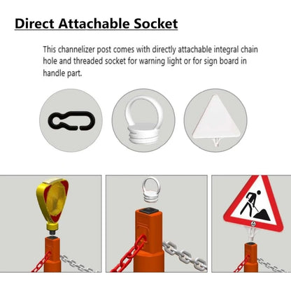stackable warning post attachable socket