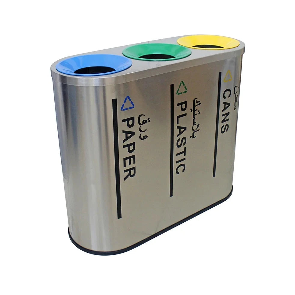 stainless steel trash box 3 bin