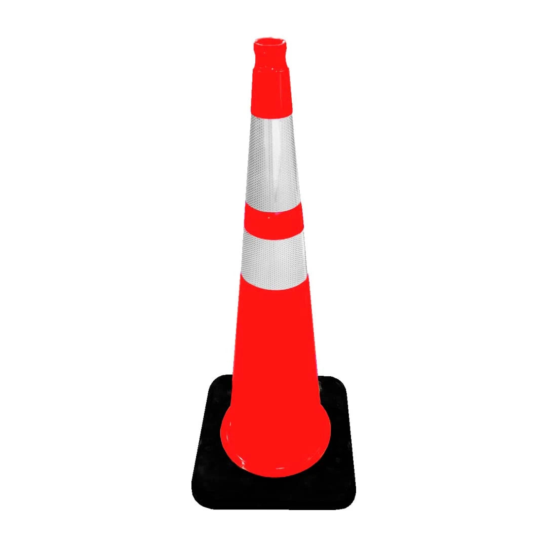 traffic cone black base 90cm