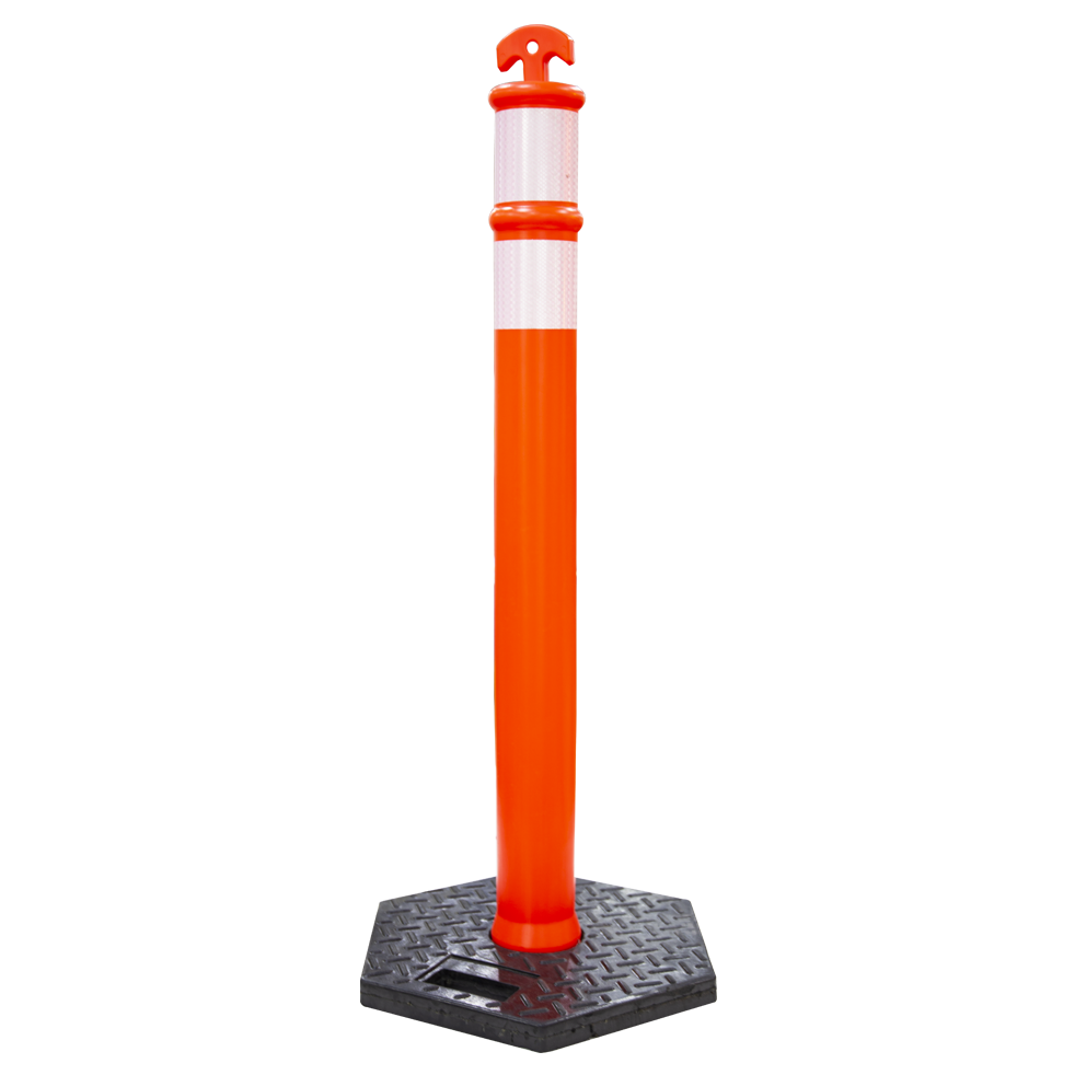 traffic safety reflective 115 cm plastic delineator post orange