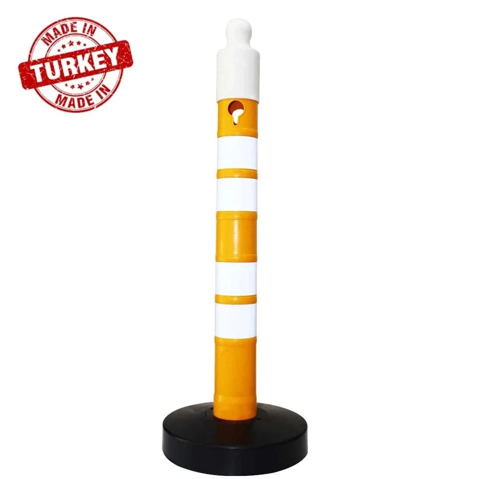 traffic safety reflective channelizer post yellow made in turkey