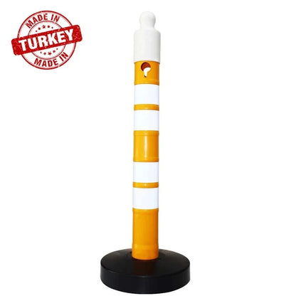 traffic safety reflective channelizer post yellow made in turkey