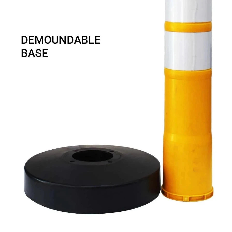 traffic safety reflective channelizer post yellow sand filled base