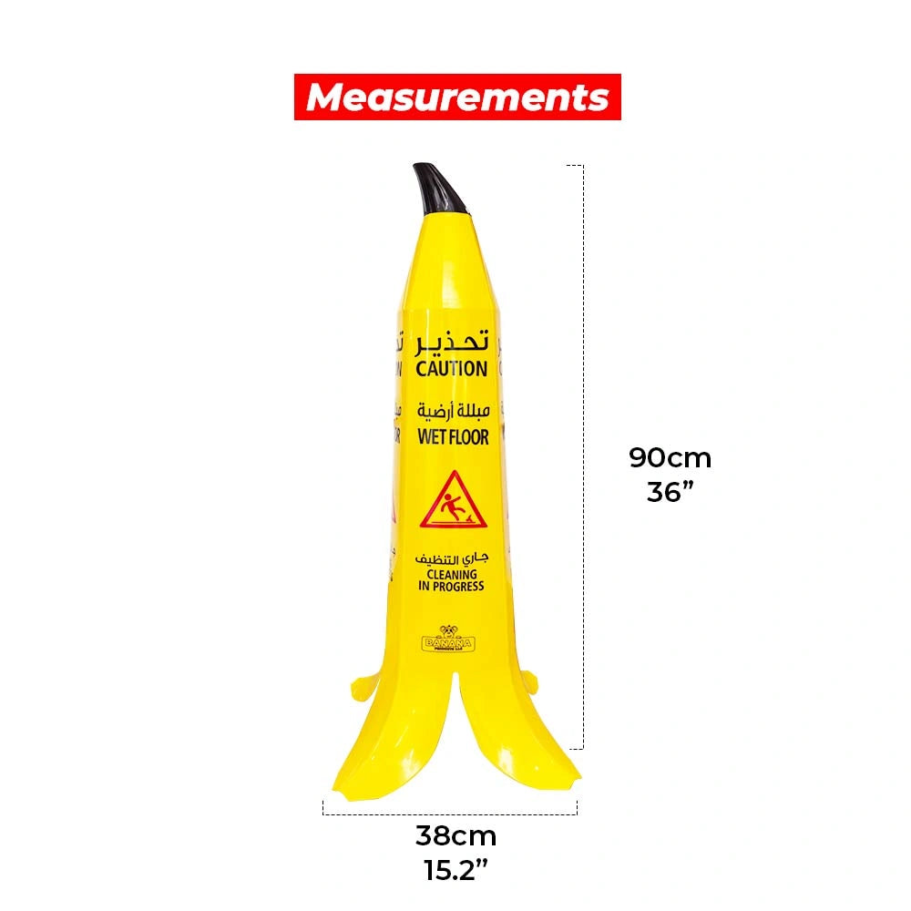 A black PVC corner guard with yellow warning stripes caution cone 