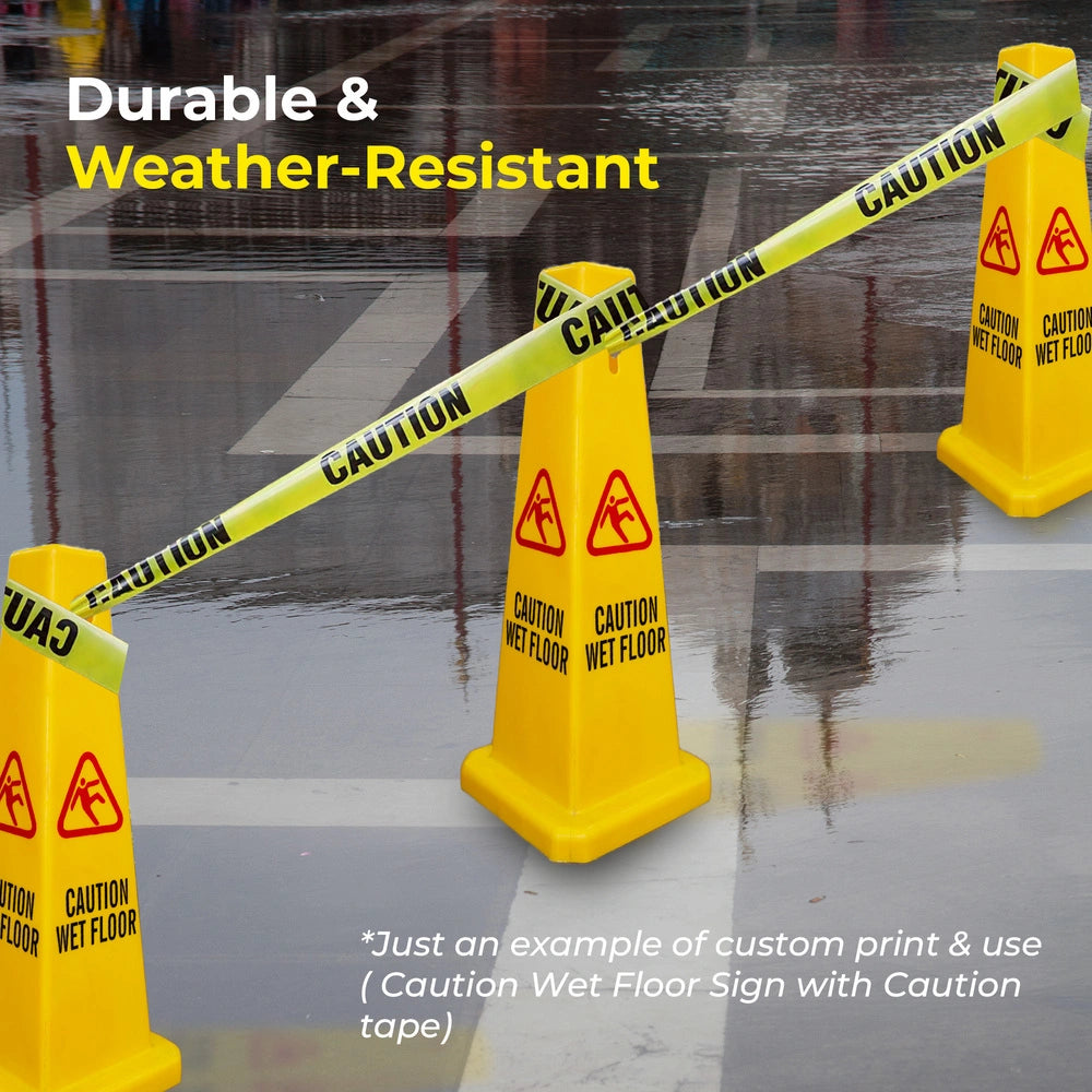 cone use with caution tape 