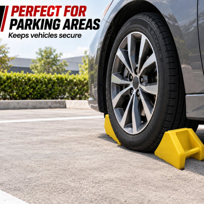 3KG Wheel Chock - Yellow | Non-Slip Parking Block with Handle