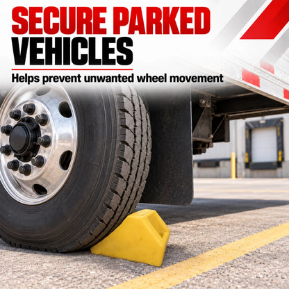 3KG Wheel Chock - Yellow | Non-Slip Parking Block with Handle