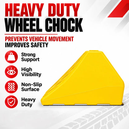 3KG Wheel Chock - Yellow | Non-Slip Parking Block with Handle