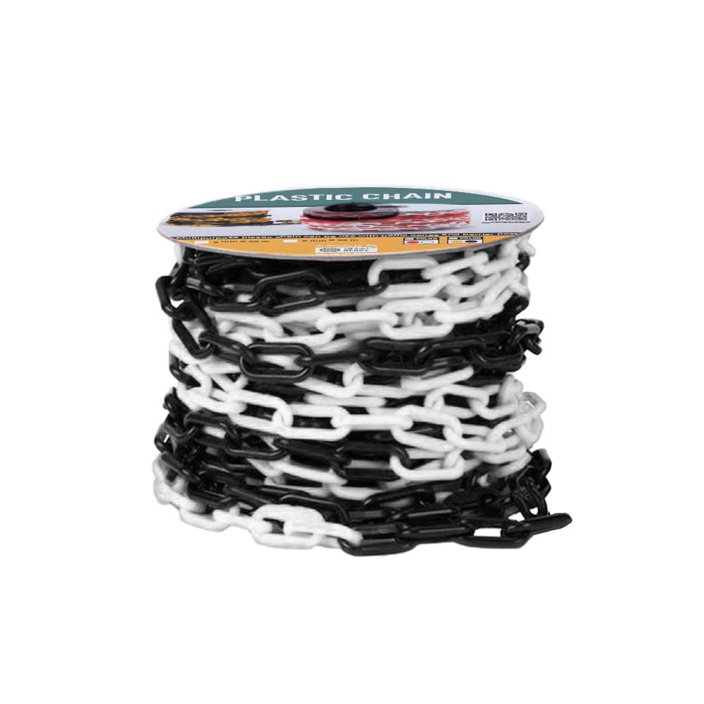 Plastic Chain 8MM Length and 25M Thickness White & Black - Biri Group 