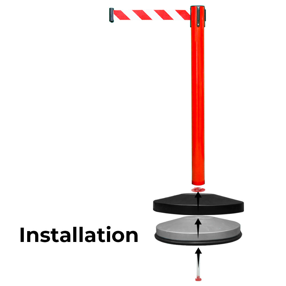 Crowd Control Barrier With Weighted Base