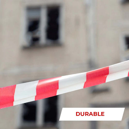 Red & White Warning Safety Tape