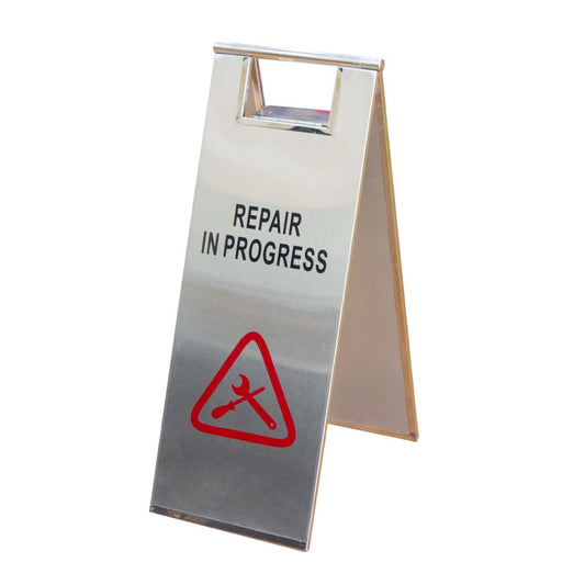 Stainless Steel Repair in Progress Warning Sign Board for Safety - Biri Group 
