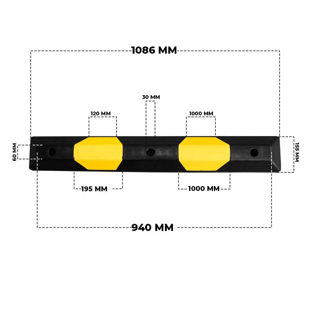 Yellow Reflective Wheel Stopper