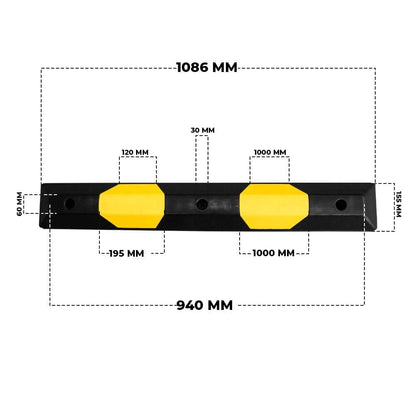 Yellow Reflective Wheel Stopper