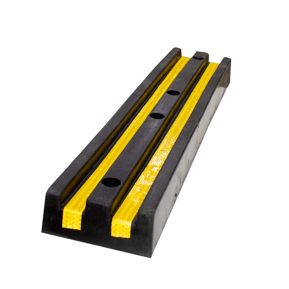 100CM Heavy Duty Rubber Wall Guard Black with Yellow Strips