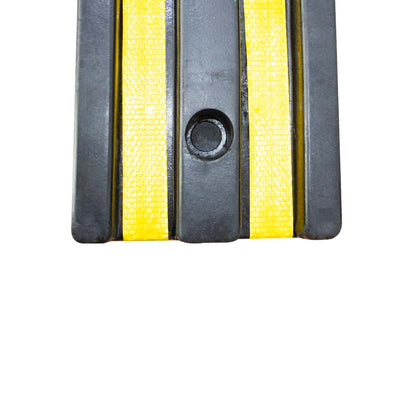 100CM Heavy Duty Rubber Wall Guard Black with Yellow Strips - Biri Group 
