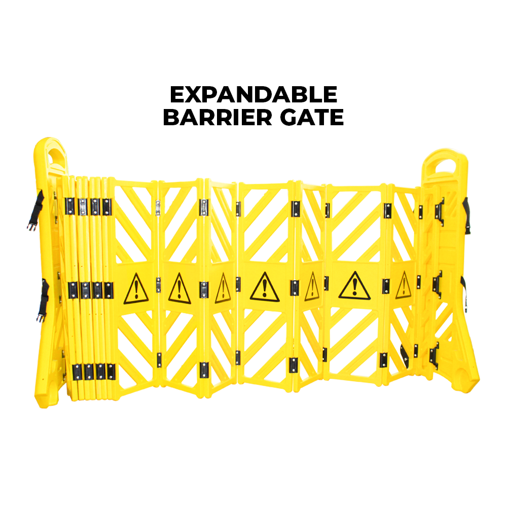 4 Meter Expandable Folding Plastic Barrier - Yellow