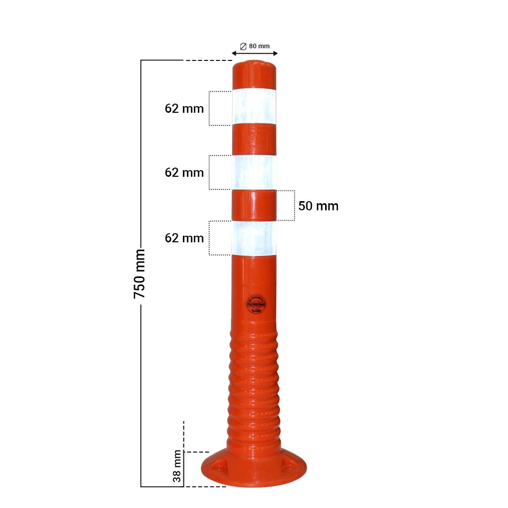 Delineator 75 CM Orange TPE - Biri Group 