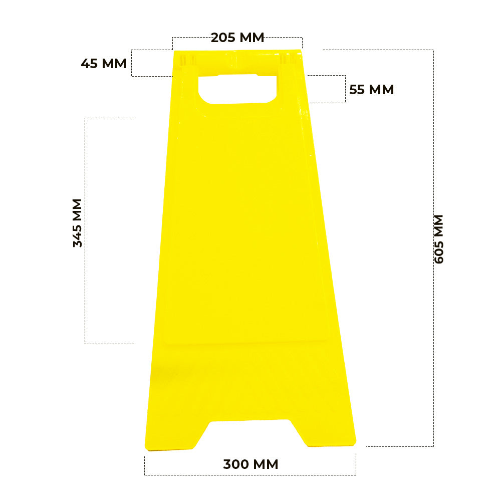 Yellow Two Side Printable Floor Sign - Foldable, Type A Freestanding