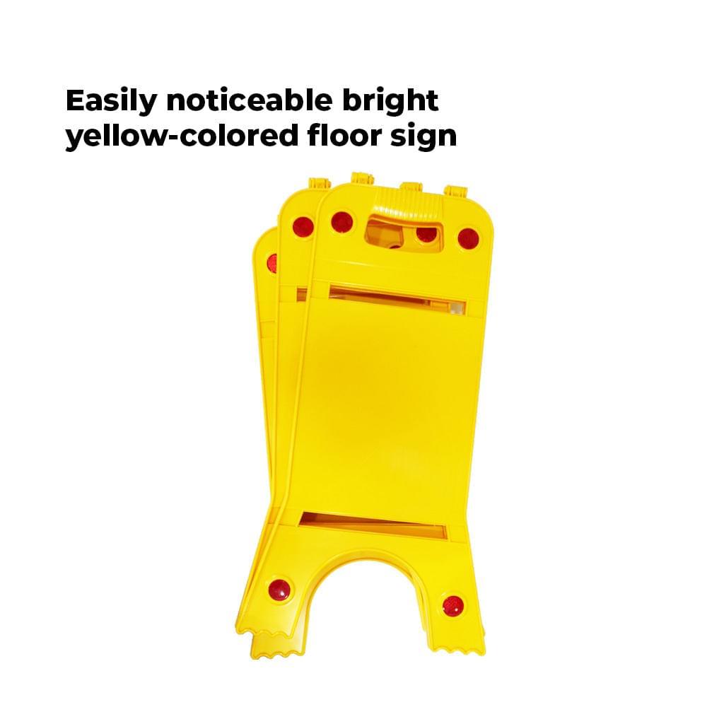 Two-Sided Fold-Out Printable Sign Board with Handle - Yellow - Biri Group 